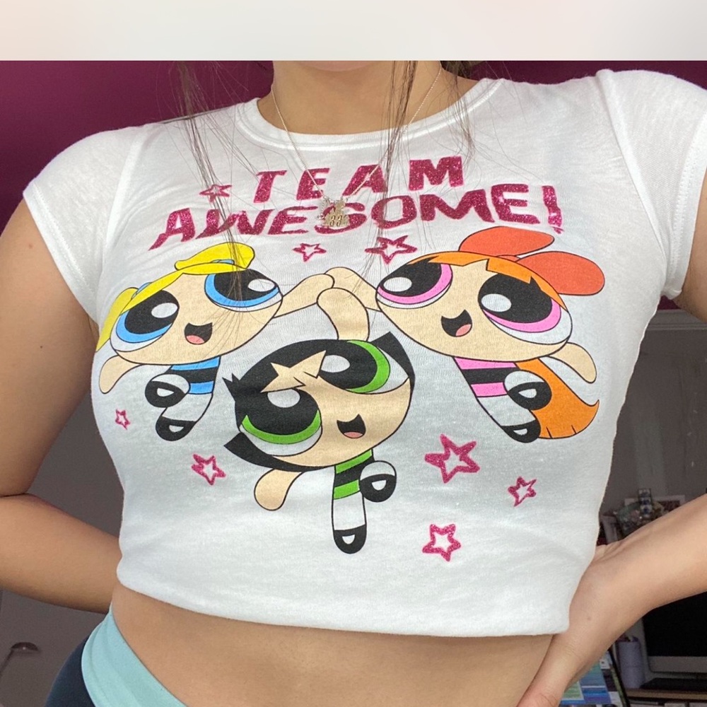 The Powerpuff Girls Team Awesome Graphic Crop Top